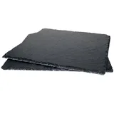MamboCat Servierplatte 2x Schieferplatten 30x30cm Untersetzer Deko-Teller Servier-Platte, Schiefer schwarz