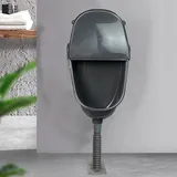 Wasserlose Urinale for Männer mit Deckel, Wandmontiertes Kunststoff-Urinal mit Manuellem Spülventil und Rohren for Garage, Schuppen, Hinterhof(Black)
