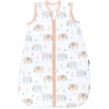 TupTam Baby Schlafsack 2,5 TOG – Warm, ärmellos, Wattiert" Gr. 56, grau (elefant, mond), Schlafsäcke, Baby, L: 62cm, Obermaterial: 100% Baumwolle CO., L:62cm