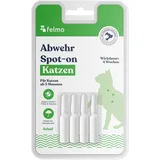 FELMO Abwehr Spot-on für Katzen (4x1ml) mit Margosa-Extrakt und Geraniol zur natürlichen Prävention gegen Zecken, Flöhe & Mücken – ohne Chemie