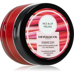 Dermacol Face & Lip Peeling Rhubarb Zucker-Peeling für Lippen und Wangen 50 ml