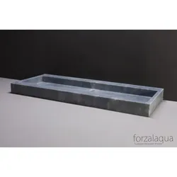 Forzalaqua Stein Waschbecken, PALERMO CLOUDY MARMOR MATT GESCHLIFFEN 100,5X51,5X9CM mit Hahnloch