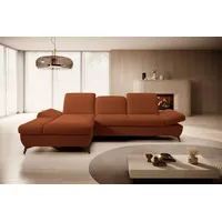 Goldstoff Ecksofa mit Schlaffunktion und Bettkasten - L-Form Sofa Beige/Grau, 1 Teile, Modernes Schlafsofa mit Sofakissen - Premium Couch Cord & L-Form