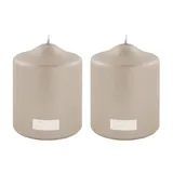 Fink Stumpenkerze CANDLE 10 cm grau 2 St.