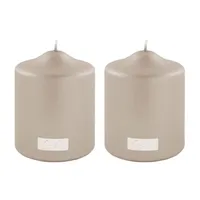 Fink Stumpenkerze CANDLE 10 cm grau 2 St.