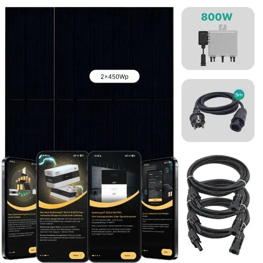 DRBO Greenenergy 900 Wp Balkonkraftwerk Plug & Play – Komplettset inkl. Zubehör