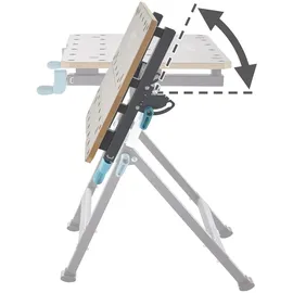 WOLFCRAFT Spanntisch Holz 65 x 72 cm grau stufenlos höhenverstellbar