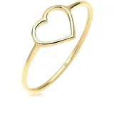 Elli PREMIUM Ring Damen Herz Geo Minimal in 375 Gelbgold