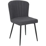 Livetastic Stuhl, Schwarz, Holz, Metall, Textil, Pappel, Sperrholz, Rundrohr, 52x82x60 cm, Esszimmer, Stühle, Esszimmerstühle, Vierfußstühle