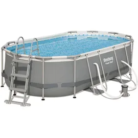 BESTWAY Power Steel Frame Pool oval Set 427 x 250 x 100 cm inkl. Filterpumpe