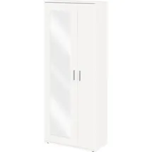 FMD Mehrzweckschrank FMD "Inca 3", weiß (weiß perl), B:73,3cm H:184cm T:34,4cm, Holzwerkstoff, Schränke, Mehrzweckschrank, viel Stauraum, mit oder ohne Spiegel