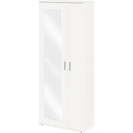 FMD Mehrzweckschrank FMD "Inca 3", weiß (weiß perl), B:73,3cm H:184cm T:34,4cm, Holzwerkstoff, Schränke, Mehrzweckschrank, viel Stauraum, mit oder ohne Spiegel