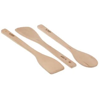 Alessi Töpfe und Pfannen AJM27SET - Set aus Holzlöffel, Schaumlöffel und Spatel, 1 Set (3 Stück), Braun