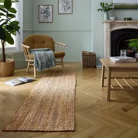 KADIMA DESIGN Jute Teppich handgewebt strapazierfähig naturfaser | 60x230cm