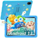 DOOGEE U10 Kid Kinder-Tablet 10,1 Zoll IPS HD, Touchscreen-Tablets Quad Core Android 13, mit WiFi6, 9 GB + 128 GB/TF 1 TB, GMS, Material aus lebensmittelechtem Silikon, Widevine L1 (blau)