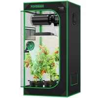 VIVOSUN Growzelt 60x60x120cm Grow Tent aus hochreflektierendes Mylar mit Sichtfenster und Bodenwanne für Hydroponik und Indoor-Anbau S224 Grow Zelt passend für VS1000