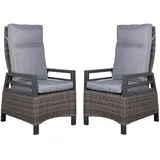 dekoVries GmbH 2er Set deVries Relaxsessel Montana Dining - PE dark grey