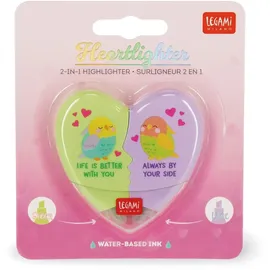 Legami Heartlighter Textmarker 2 in 1 2 St. Pink/Grün