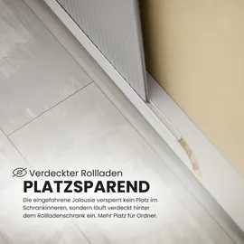 bümö Rollladenschrank 80 x 40 x 180 silber/weiß