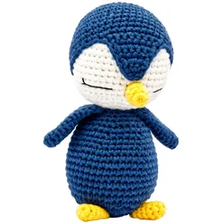 Handgestrickter Pinguin gehäkelt aus Baumwolle Spielzeug 16 cm