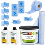 LEVEL PLUS Dichtset für Duschabdichtung Bad Dichtband Flüssigfolie 12 kg