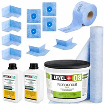 LEVEL PLUS Dichtset für Duschabdichtung Bad Dichtband Flüssigfolie 12 kg