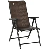 Outsunny Polyrattan Klapstuhl 111 x 71 x 58 cm braun