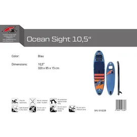 F2 SUP Board Stand Up Paddle Board Ocean Sight 323 x 10,6 x 0,11 m Blau