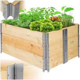 Tectake Hochbeet 3 120 x 80 x 57 cm natur
