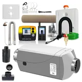 zhongqianji Dieselheizung 24V 7kW,Aluminium Shell,Mit Bidirektionale Fernbedienung, LCD Anzeige, Standheizung Diesel Mit Luftfahrt-Stecker, Auto Standheizung für Wohnmobile,Werkstatt, LKW,Schiff