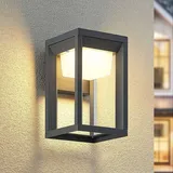 PRIOS Außenwandleuchte Aluminium 23,0 cm spritzwassergeschützt grau