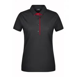 Damenpolo Single Stripe - Farbe rot, schwarz - Größe XS