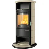 Kaminofen HARK 17 NH GT FlameKat 7 kW - Ofenkacheln: quarz-weiss - Korpus: graphit