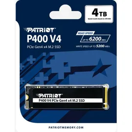 Patriot P400 V4 4TB, M.2 2280 / M-Key / PCIe 4.0 x4, Kühlkörper (P400VP4TBM28H)