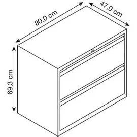 BISLEY Essentials Hängeregistraturschrank 80 x 47 x 70,8 cm silber