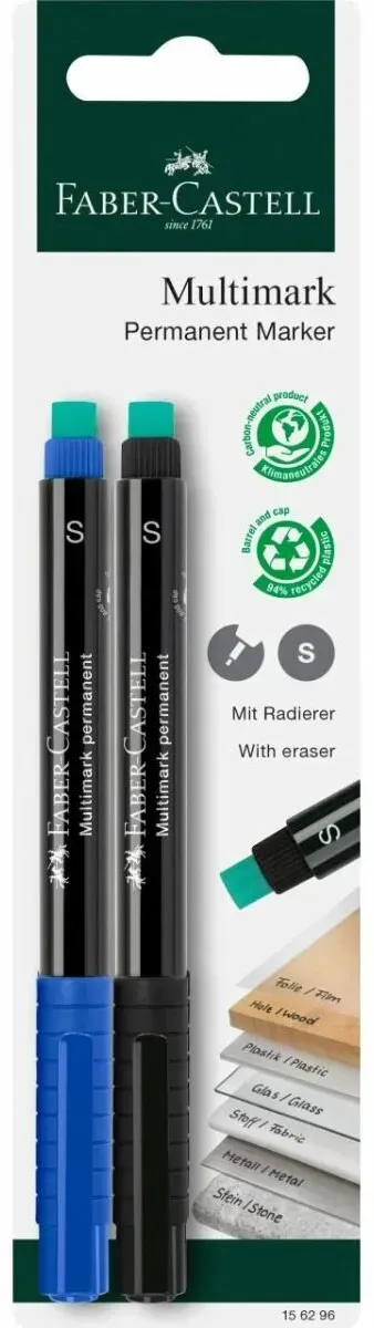 Faber-Castell 156296 Permanent-Marker Schwarz, Blau 2 Stück(e)