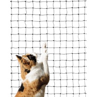 QWORK® Katzennetz drahtverstärkt, inklusive Befestigungsset, 8x3m, schwarz für Balkon, Außentüren und Fenster