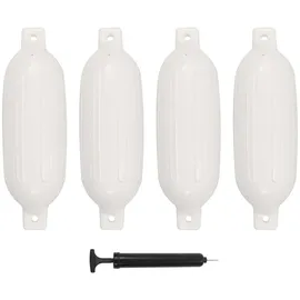 vidaXL Bootsfender 4 Stk. 58,5 x 16,5 cm PVC Weiß