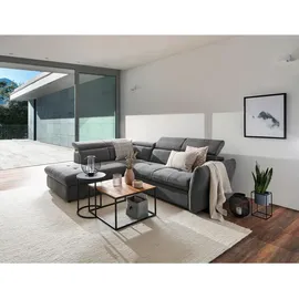 Beldomo System Ecksofa, Dunkelgrau, Metall, 5-Sitzer, Ottomane links, L-Form, cm, Goldenes M, Stoffauswahl, seitenverkehrt erhältlich, Rücken echt, Wohnzimmer, Sofas & Couches, Wohnlandschaften, Ecksofas