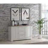 Forte Kombikommode 160 x 92,5 x 44,3 cm Braun/Weiß