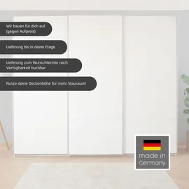 Rauch Schwebetürenschrank RAUCH "Kleiderschrank Schrank Garderobe BESTSELLER KOLUNA mit Spiegel", grau (seidengrau), B:203cm H:229cm T:62cm, Holzwerkstoff, Schränke, Schwebetürenschrank, inkl.