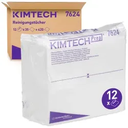 KIMTECH PURE* Wischtücher Reinraumtücher, 1-lagig, weiß, Reinigungstücher für trockene Wischvorgänge von sensiblen Geräten u. Oberflächen, 1 Karton = 12 à 35 Stück = 420 Tücher