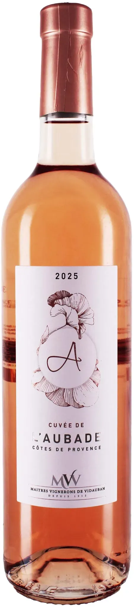 Maîtres Vignerons de Vidauban 2025 Aubade Cuvée de l ́Aubade Rosé Provence 2024 Carignan,Cinsault,Grenache,Syrah Frankreich