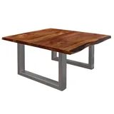 Massivmoebel24 Couchtisch Akazie Braun 90 x 90 x 45 cm