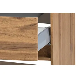 WELLTIME Badezimmer-Set WELLTIME "Kaunas", braun (wotaneiche), B:120cm H:200cm T:49cm, Kastenmöbel-Sets, Breite 120 cm, Soft Close Funktion