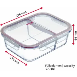 Westmark Frischhaltedose rot/transparent 0,57 l