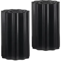 PULLMER Rasenkante Kunststoff, Beeteinfassung, Beetumrandung, Rasenbegrenzung ((2Pack) Schwarz, 9m x 25cm)