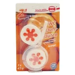 ORO®-fresh WC-Duftblüten 2 in 1 02923 , 1 Packung = 3 x 45 g, Orange