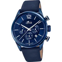 Lotus Leder Herren Uhr 18681/1 Armbanduhr blau Analog Sport