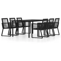 VidaXL Garten-Essgruppe 7-tlg. schwarz 3099153